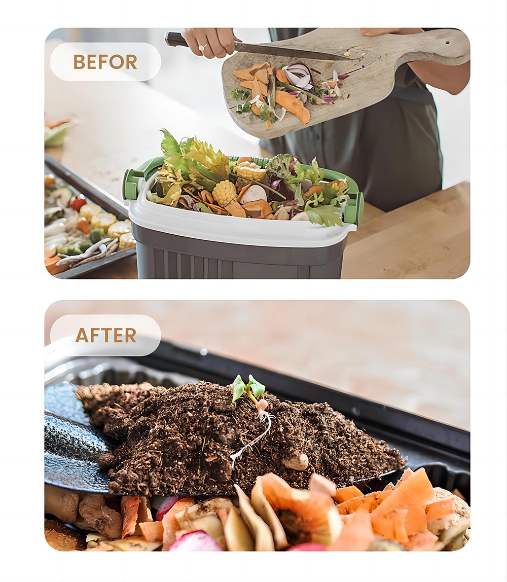 BEECO HQD-314Pro Kitchen Composter, 3.3L Capacity, Turning Waste into Natural Fertilizer, Built-in UVC Light, Child Lock, LCD Screen