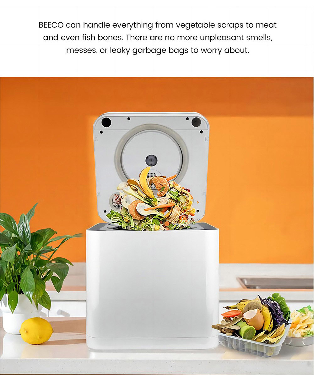 BEECO HQD-314Pro Kitchen Composter, 3.3L Capacity, Turning Waste into Natural Fertilizer, Built-in UVC Light, Child Lock, LCD Screen