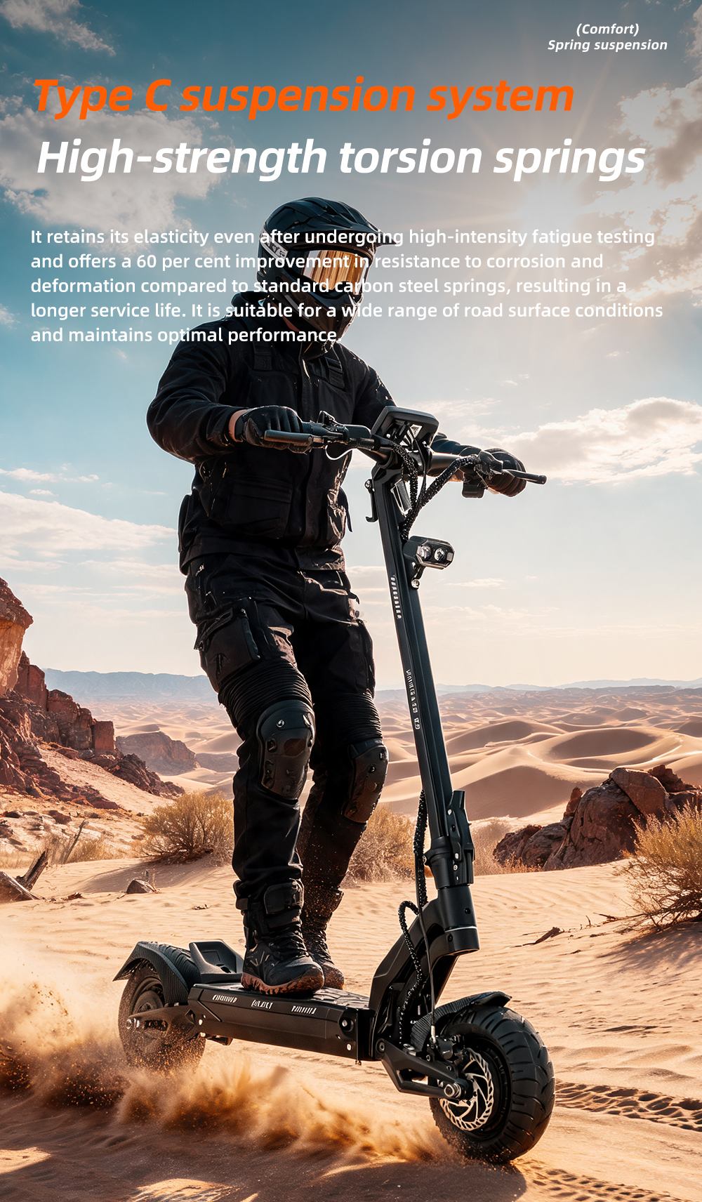 Trottinette &eacute;lectrique pliable BOYUEDA G6, double moteur de 1600 W, puissance de cr&ecirc;te de 3600 W, vitesse maximale de 70 km/h, batterie 52 V 28 Ah, autonomie de 120 km, pneus tout-terrain de 10 pouces, suspension de type C, freins &agrave; disque hydrauliques