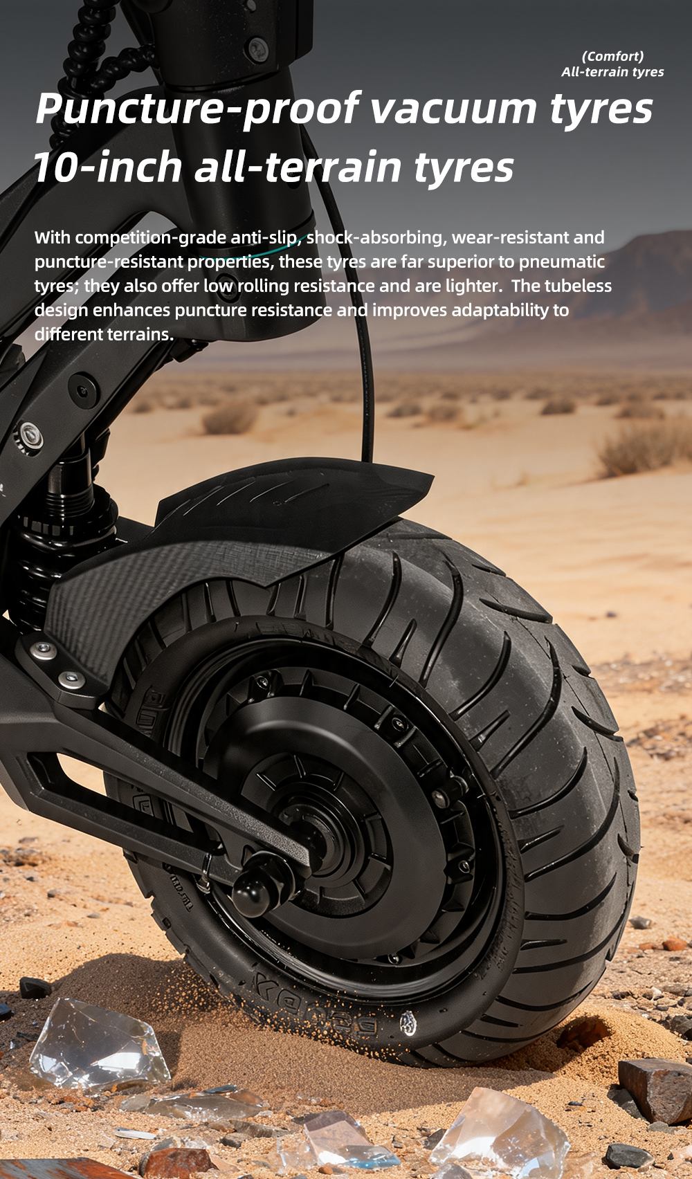 Trottinette &eacute;lectrique pliable BOYUEDA G6, double moteur de 1600 W, puissance de cr&ecirc;te de 3600 W, vitesse maximale de 70 km/h, batterie 52 V 28 Ah, autonomie de 120 km, pneus tout-terrain de 10 pouces, suspension de type C, freins &agrave; disque hydrauliques