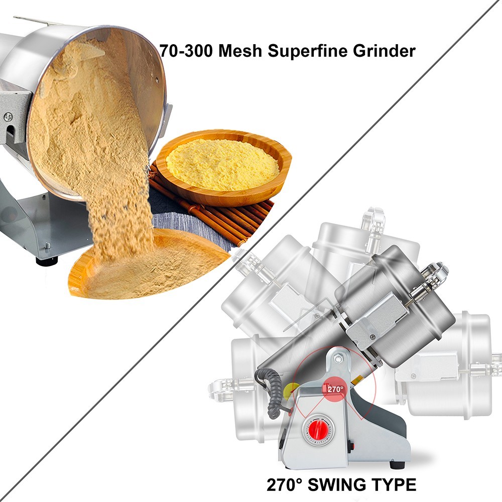 BioloMix 800g Electric Grain Grinder Mill, Spices Cereals Coffee Grinding Machine, 2500W Power, Stainless Steel Material
