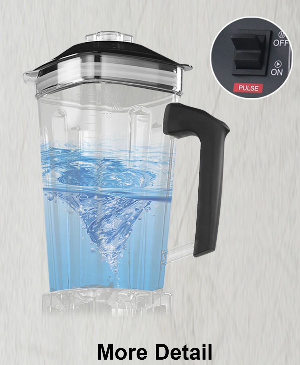 Refurbished BioloMix T5200 3HP 2200W Timer Blender, Fruit Food Mixer Juicer, 2L Capacity, BPA Free
