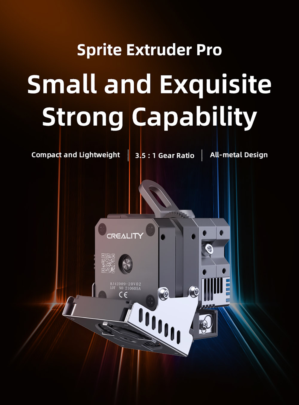 Creality Sprite Extruder Pro with All Metal Design, 300 Celsius Degrees, Large Torque, Dual Gera Feeding