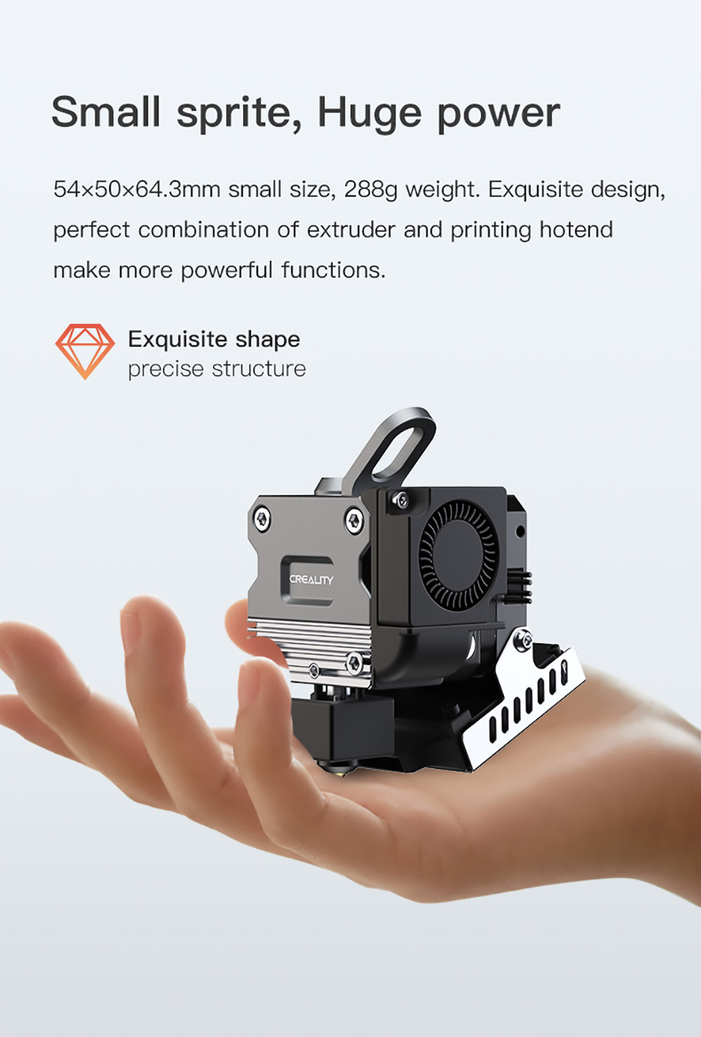 Creality Sprite Extruder Pro with All Metal Design, 300 Celsius Degrees, Large Torque, Dual Gera Feeding