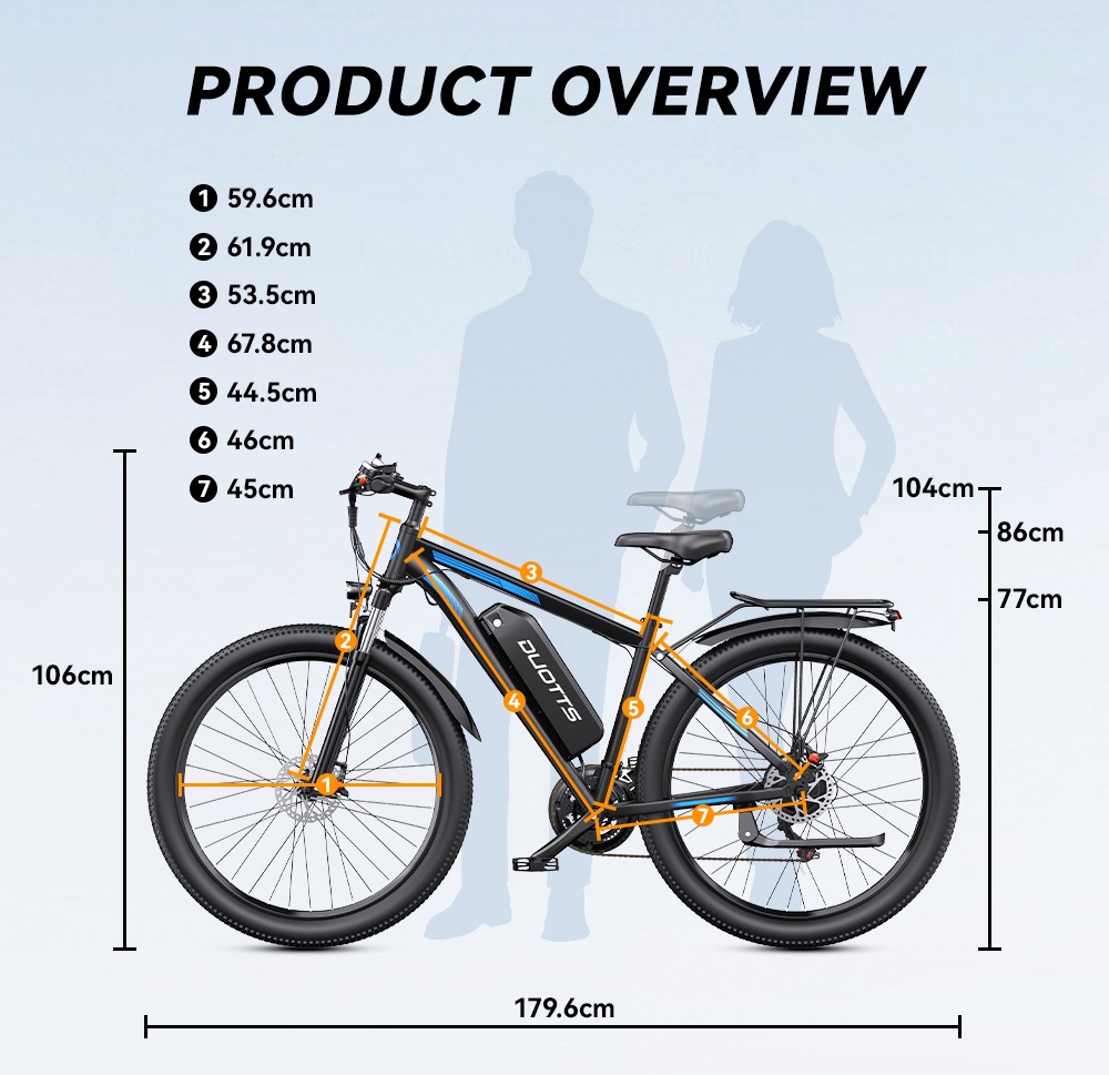 DUOTTS C29-M Electric Bike, 750W Motor, 48V 15Ah Battery, 45&ndash;50km/h Top Speed, 90km Range, 27.5&times;2.125