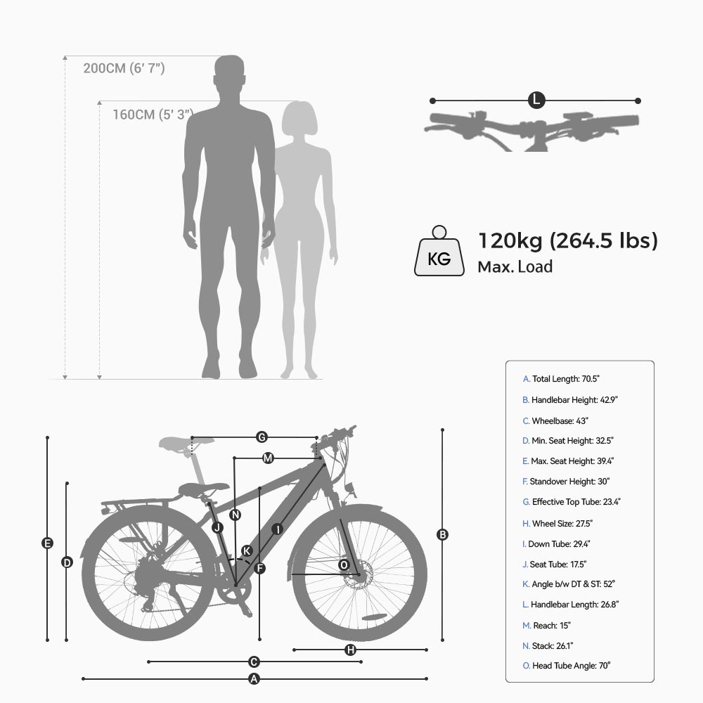 Eleglide T1 Elektrofahrrad, 250-W-Motor, herausnehmbarer 36-V-13-Ah-Akku, 100 km Reichweite, 25 km/h H&ouml;chstgeschwindigkeit, Shimano 7-Gang-Schaltung, 27,5