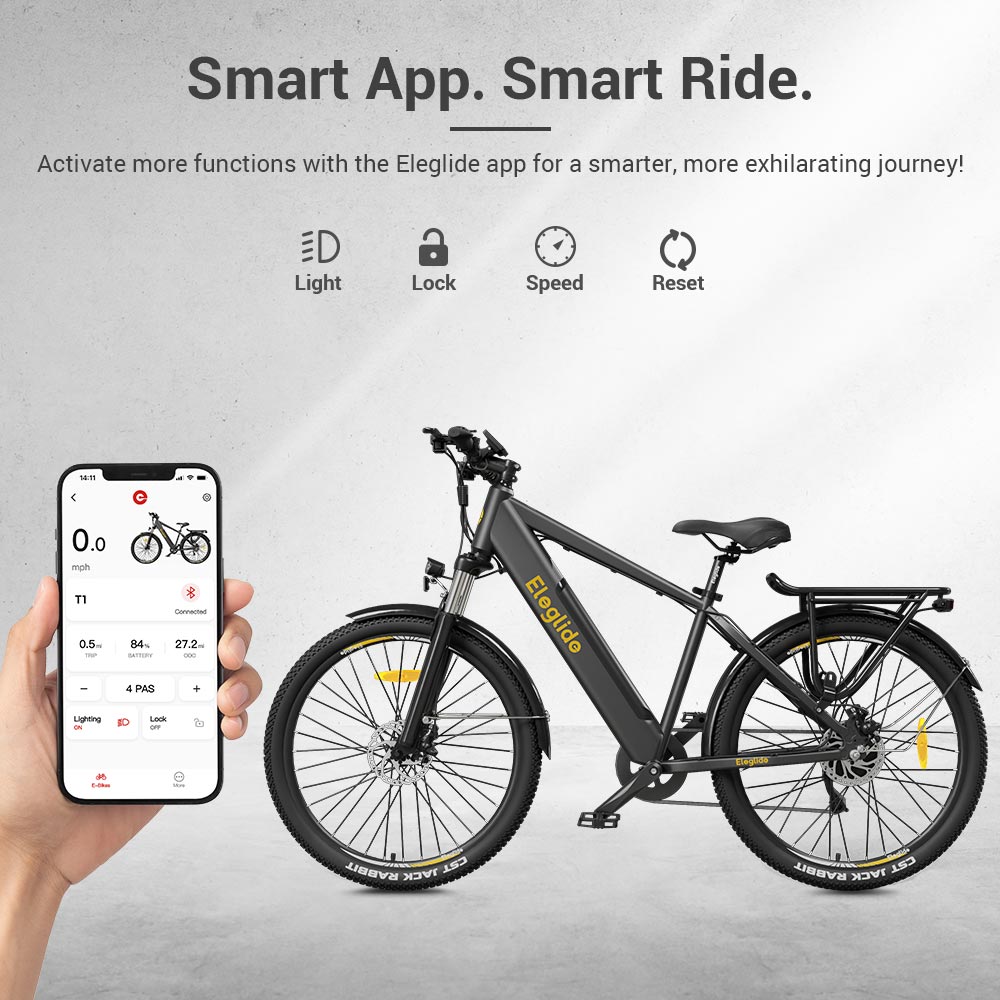 Eleglide T1 Elektrofahrrad, 250-W-Motor, herausnehmbarer 36-V-13-Ah-Akku, 100 km Reichweite, 25 km/h H&ouml;chstgeschwindigkeit, Shimano 7-Gang-Schaltung, 27,5