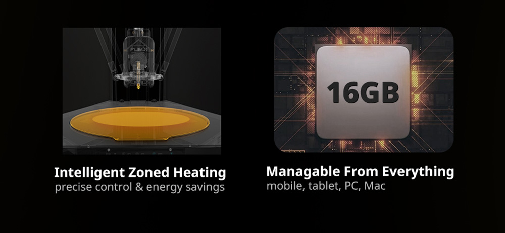 FLSUN S1 Pro 1200mm/s Ultra Fast Delta 3D Printer, 320*320*430mm, Al Detection, Auto-leveling, Klipper Firmware, 350℃ Metal Hotend, Smart Zone Heating, Filament Dryer - EU Plug