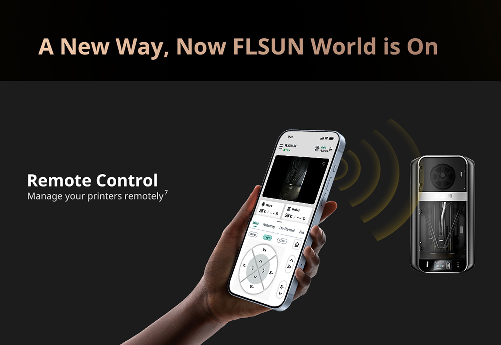 FLSUN S1 Pro 1200mm/s Ultra Fast Delta 3D Printer, 320*320*430mm, Al Detection, Auto-leveling, Klipper Firmware, 350℃ Metal Hotend, Smart Zone Heating, Filament Dryer - EU Plug