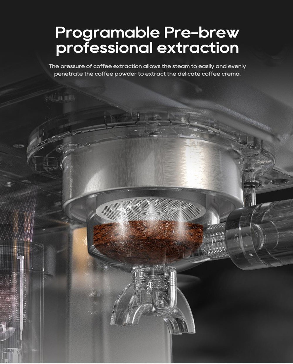 HiBREW H10A Semi Automatic Espresso Coffee Machine, 20Bar Pressure, Milk Frother, Temperature Adjustable, 350ml Pitcher