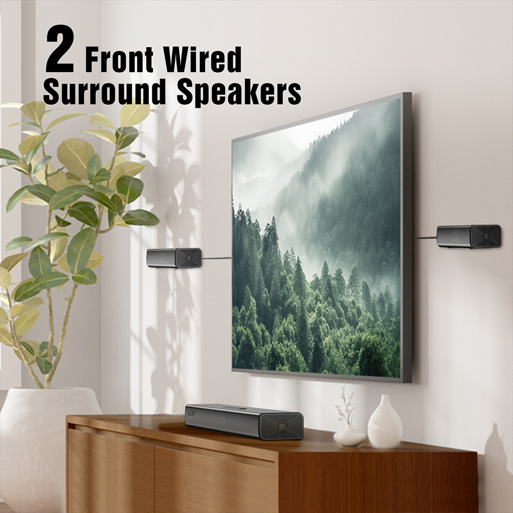 Hiwill A41 Pro 4.1 Soundbar Subwoofer Speaker Kit, Dolby Atmos, 7 Drivers, 320W Peak Power, 2 Side-Firing Tweeters
