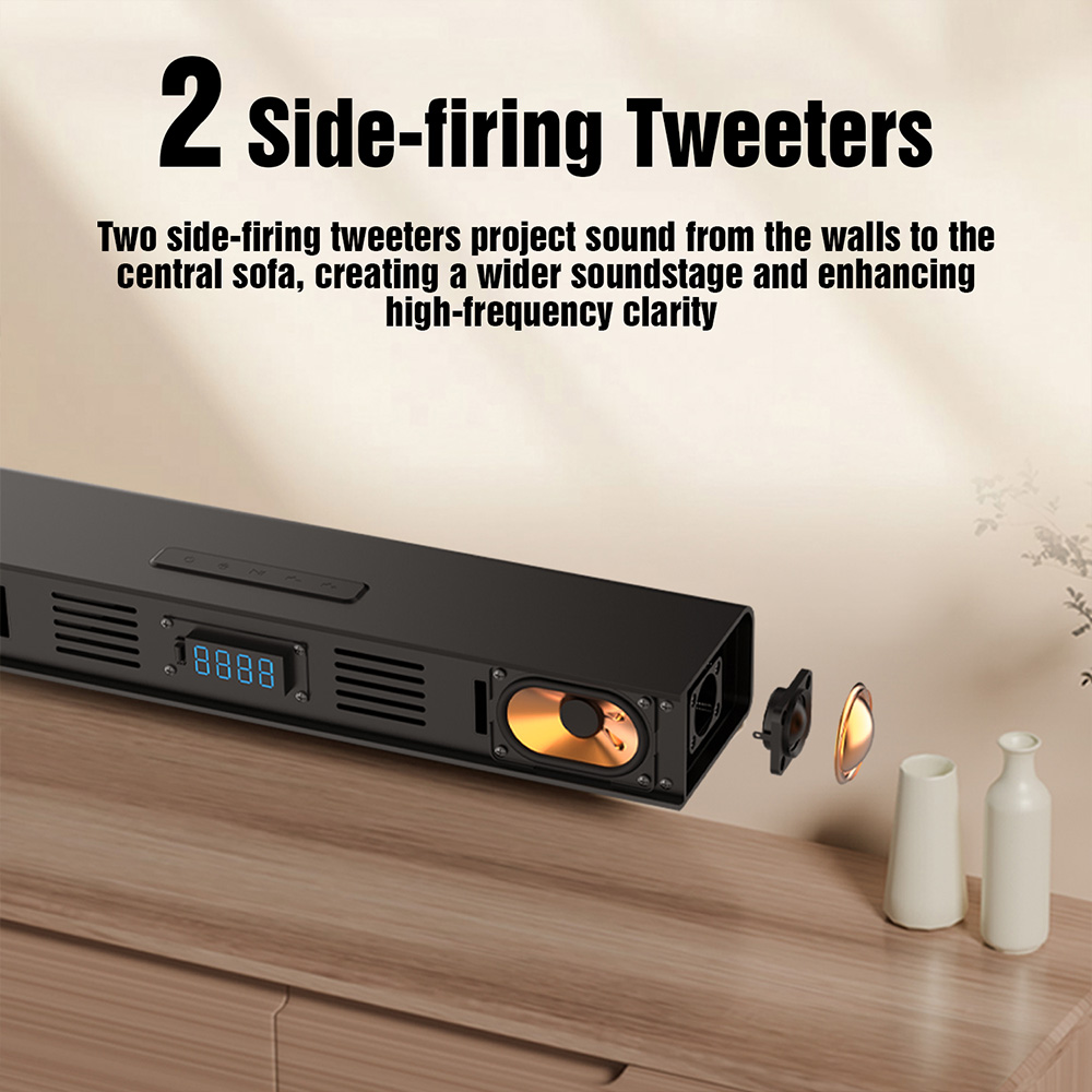 Hiwill A41 Pro 4.1 Soundbar Subwoofer Speaker Kit, Dolby Atmos, 7 Drivers, 320W Peak Power, 2 Side-Firing Tweeters