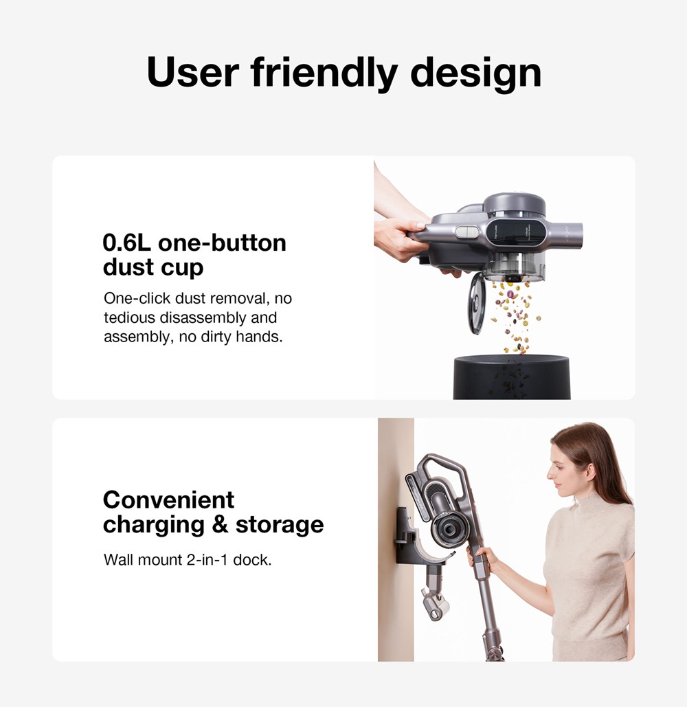 JIMMY H10 Flex Cordless Handheld Vacuum Cleaner, 245AW Suction, 4 Cleaning Modes, 0.6L Dust Cup, 2500mAh Battery