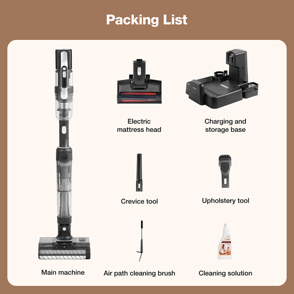 JIMMY PW11 Pro 4-In-1 Cordless Vacuum & Washer, 460W Strong Power, Double Cleaning with Dual Brushrolls, Hot Air Fast Drying, LED Screen, 180° Lay-Flat Design - EU Plug (Silver-Black)