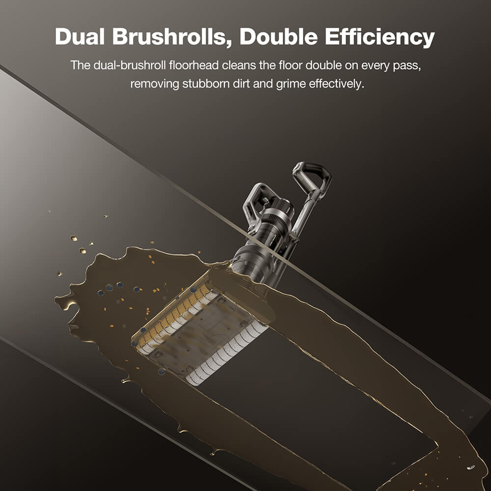 JIMMY PW11 Pro 4-In-1 Cordless Vacuum & Washer, 460W Strong Power, Double Cleaning with Dual Brushrolls, Hot Air Fast Drying, LED Screen, 180° Lay-Flat Design - EU Plug (Silver-Black)