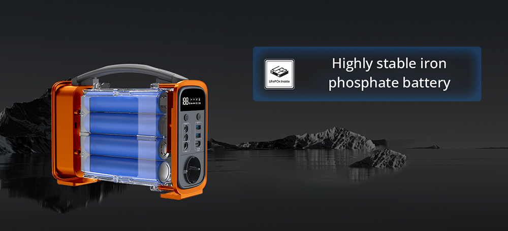 JustNow GT240 240W Portable Power Station, 240Wh LiFePO4 Battery Solar Generator, 60W PD Fast Charging, LED Light, 6 Outputs