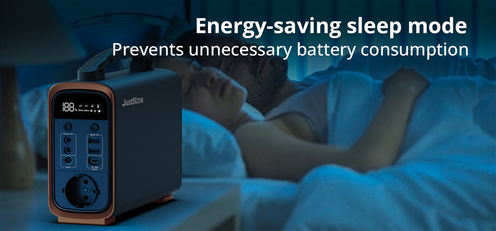 JustNow GT240 240W Portable Power Station, 240Wh LiFePO4 Battery Solar Generator, 60W PD Fast Charging, LED Light, 6 Outputs