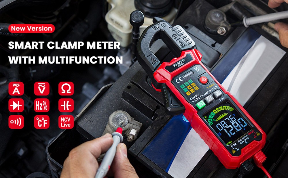 KAIWEETS KC602 Smart Digital Clamp Meter, 6000 Counts True-RMS, Auto Range, AC/DC Current, NCV Detection Function