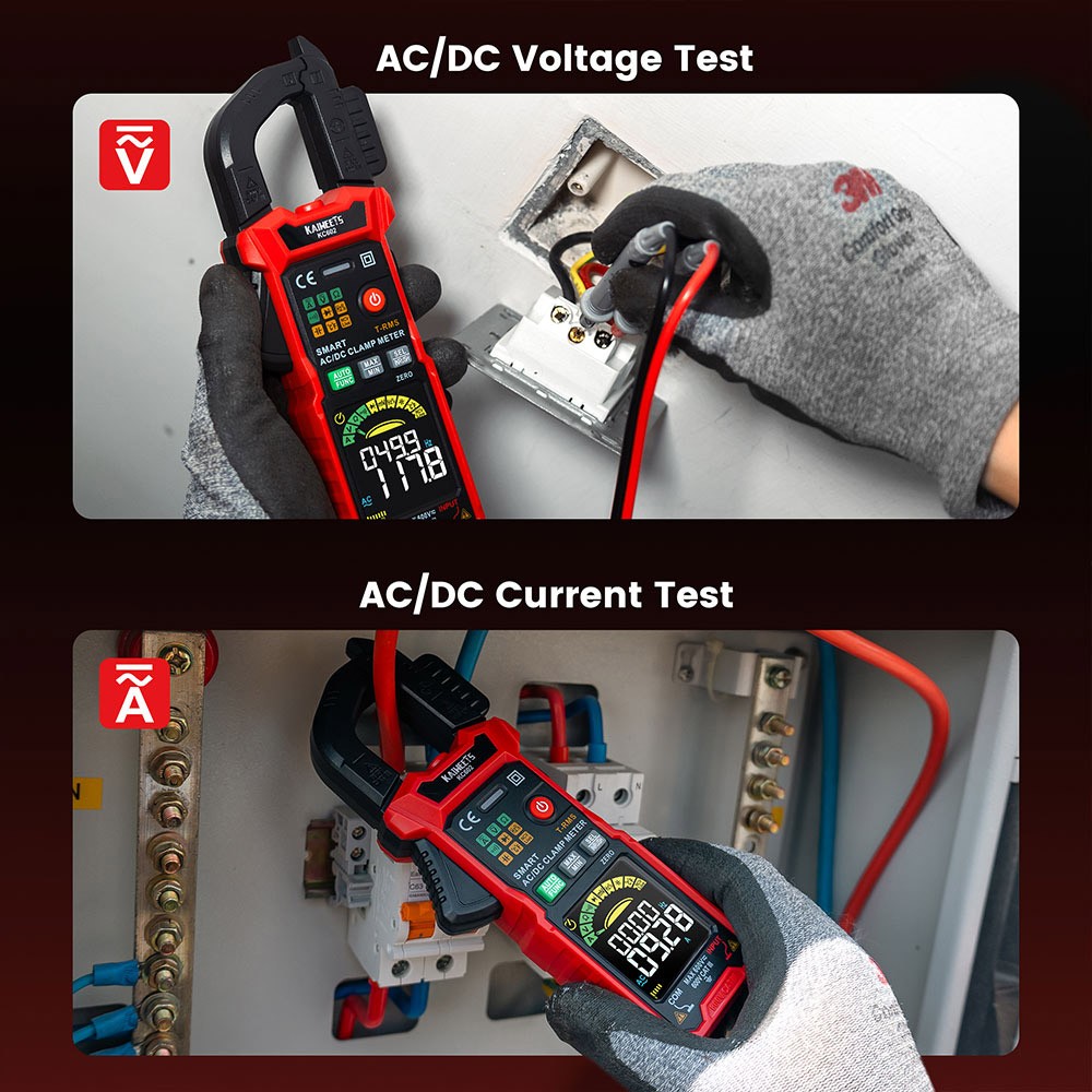 KAIWEETS KC602 Smart Digital Clamp Meter, 6000 Counts True-RMS, Auto Range, AC/DC Current, NCV Detection Function
