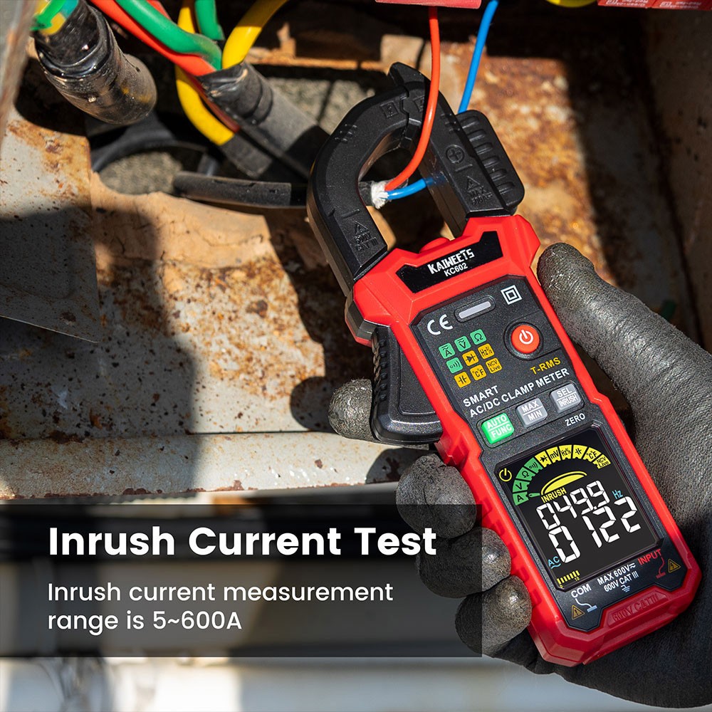 KAIWEETS KC602 Smart Digital Clamp Meter, 6000 Counts True-RMS, Auto Range, AC/DC Current, NCV Detection Function