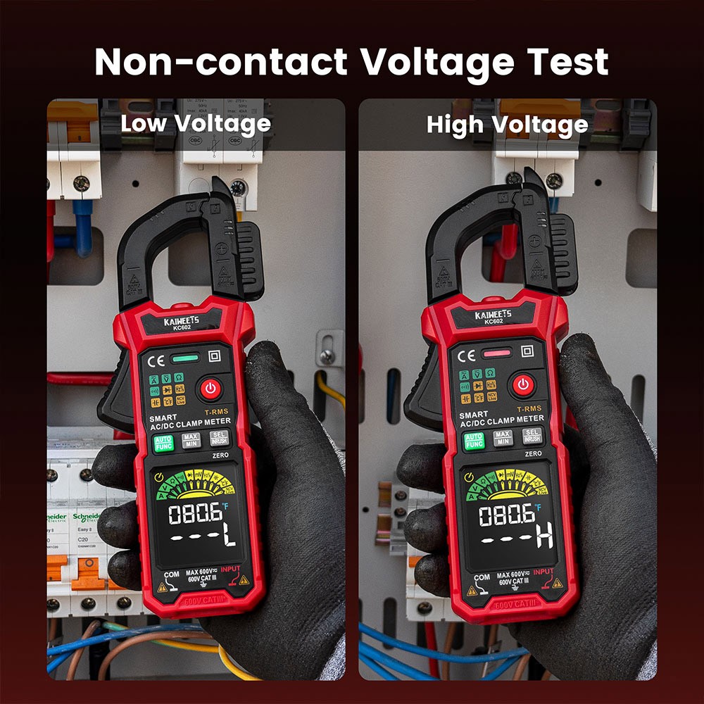 KAIWEETS KC602 Smart Digital Clamp Meter, 6000 Counts True-RMS, Auto Range, AC/DC Current, NCV Detection Function