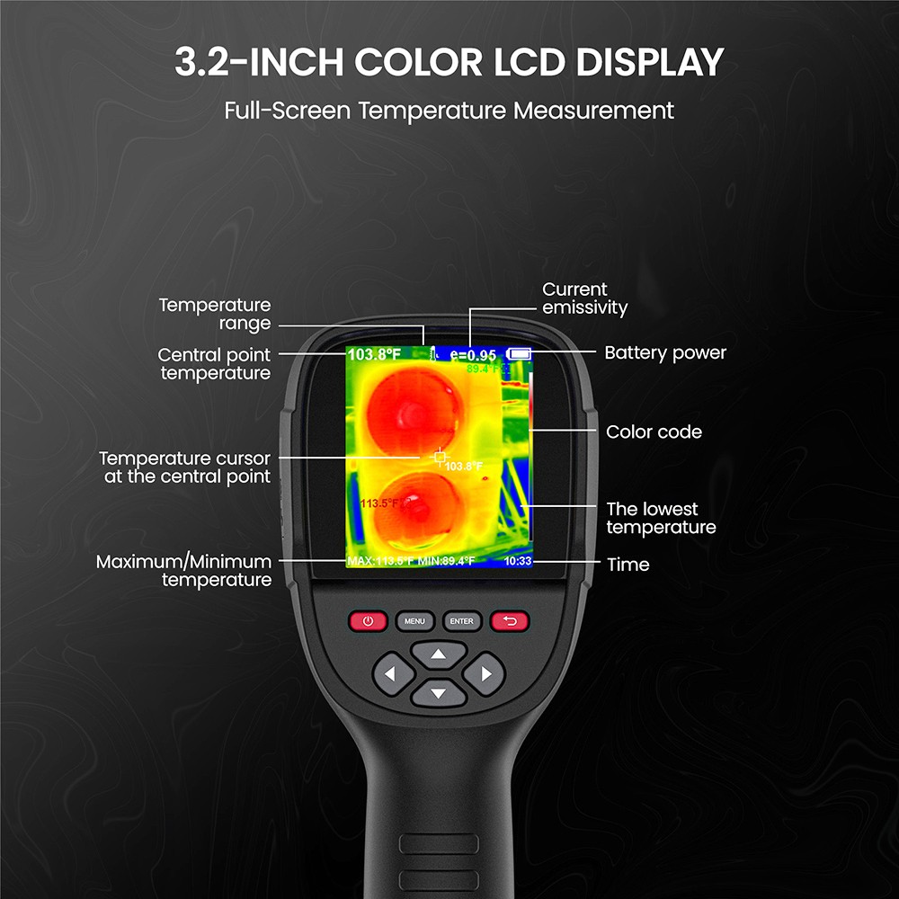 KAIWEETS KTI-W01 Thermal Imaging Camera, 256x192 IR Resolution, -4&deg;F to 1022&deg;F, 3500mAh Battery, IP54 Waterproof - EU Plug