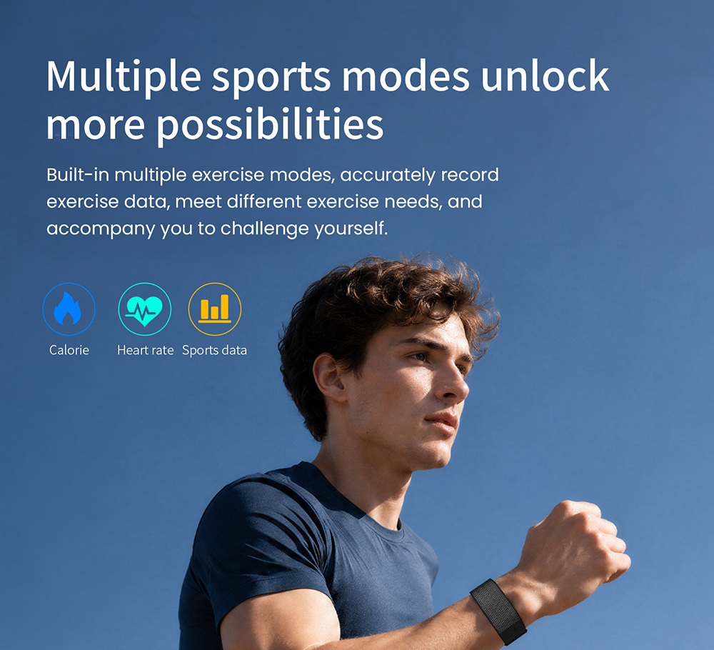 Bracelet connect&eacute; LOKMAT H59 MAX, autonomie de 45 jours en veille, surveillance de la sant&eacute; 24h/24 et 7j/7, suivi de la VFC et de la SpO2, &eacute;tanche &agrave; 1 ATM, 176 modes sportifs, Bluetooth 5.2 - Rose