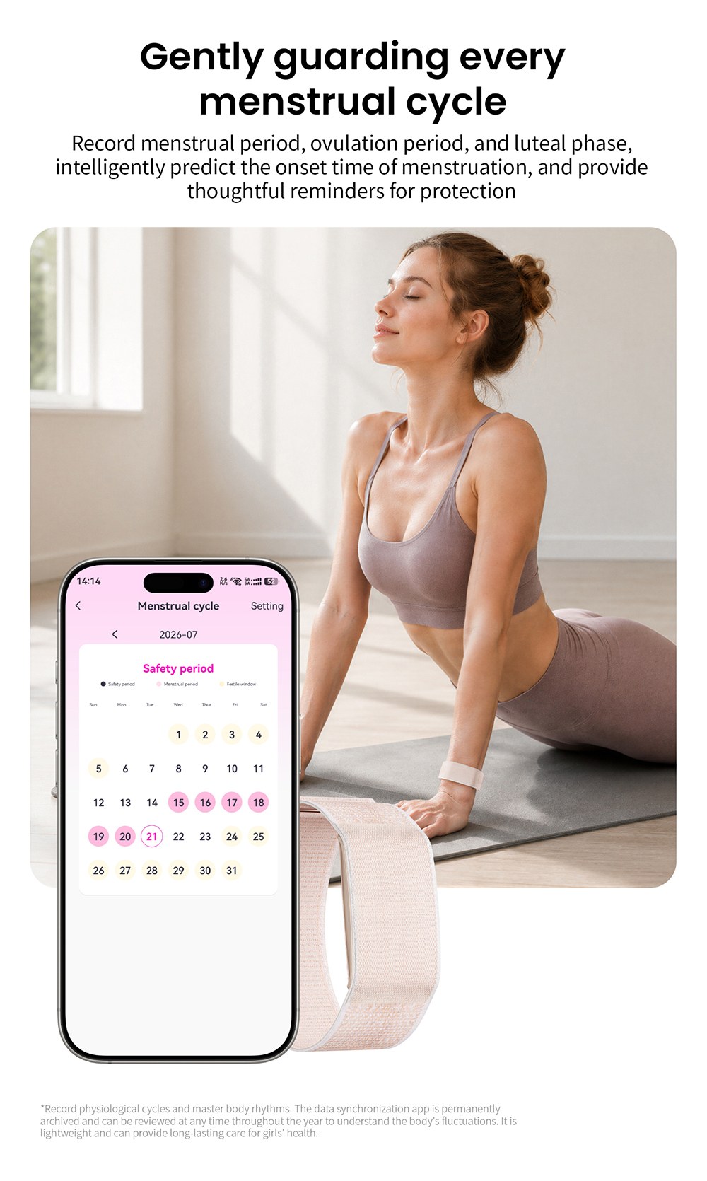 Bracelet connect&eacute; LOKMAT H59 MAX, autonomie de 45 jours en veille, surveillance de la sant&eacute; 24h/24 et 7j/7, suivi de la VFC et de la SpO2, &eacute;tanche &agrave; 1 ATM, 176 modes sportifs, Bluetooth 5.2 - Rose