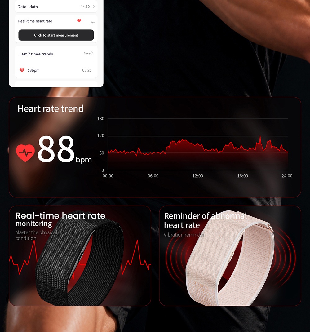 Bracelet connect&eacute; LOKMAT H59 MAX, autonomie de 45 jours en veille, surveillance de la sant&eacute; 24h/24 et 7j/7, suivi de la VFC et de la SpO2, &eacute;tanche &agrave; 1 ATM, 176 modes sportifs, Bluetooth 5.2 - Rose