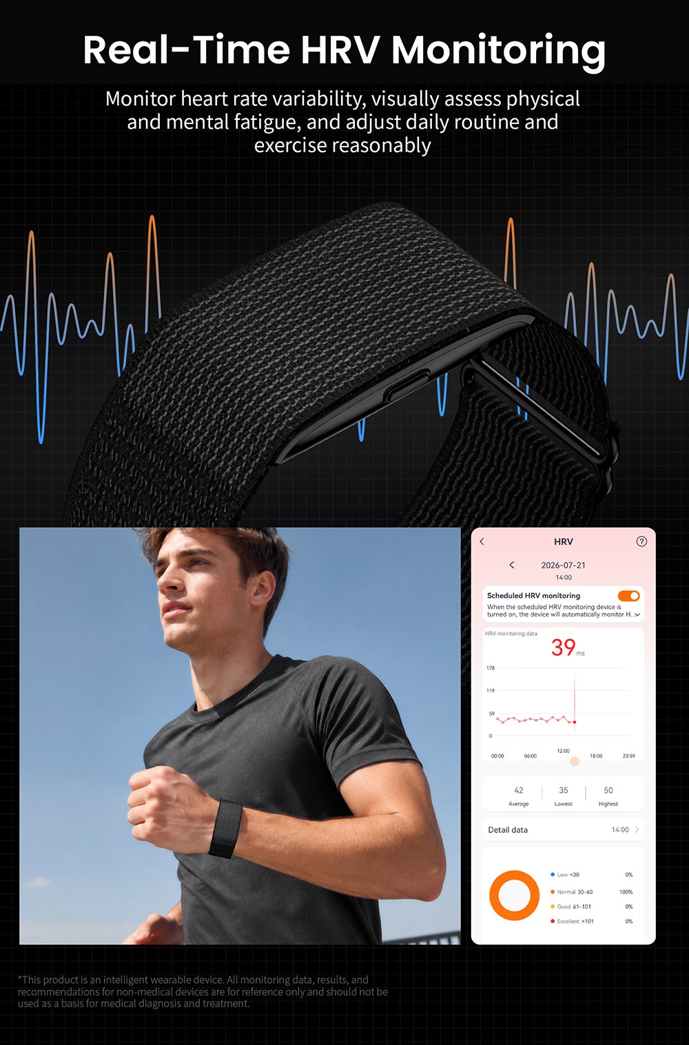 Bracelet connect&eacute; LOKMAT H59 MAX, autonomie de 45 jours en veille, surveillance de la sant&eacute; 24h/24 et 7j/7, suivi de la VFC et de la SpO2, &eacute;tanche &agrave; 1 ATM, 176 modes sportifs, Bluetooth 5.2 - Rose