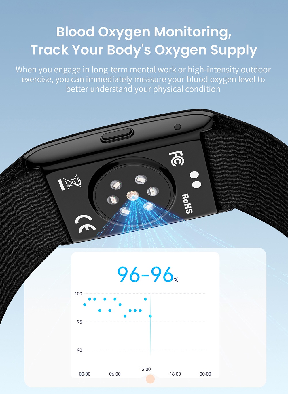 Bracelet connect&eacute; LOKMAT H59 MAX, autonomie de 45 jours en veille, surveillance de la sant&eacute; 24h/24 et 7j/7, suivi de la VFC et de la SpO2, &eacute;tanche &agrave; 1 ATM, 176 modes sportifs, Bluetooth 5.2 - Rose