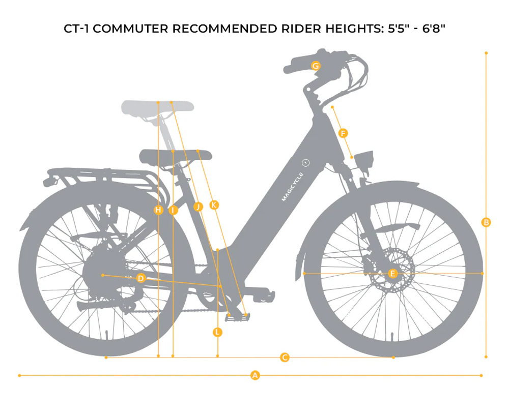 Magicycle CT-1 Electric Bike, 750W Motor, 48V 15Ah Battery, 26*2.1 inch Tires, 28mph Max Speed, 60 Miles Range, Hydraulic Disc Brakes, Torque Sensor, Mechanical Suspension Front Fork, Shimano 7-speed - Dark Blue