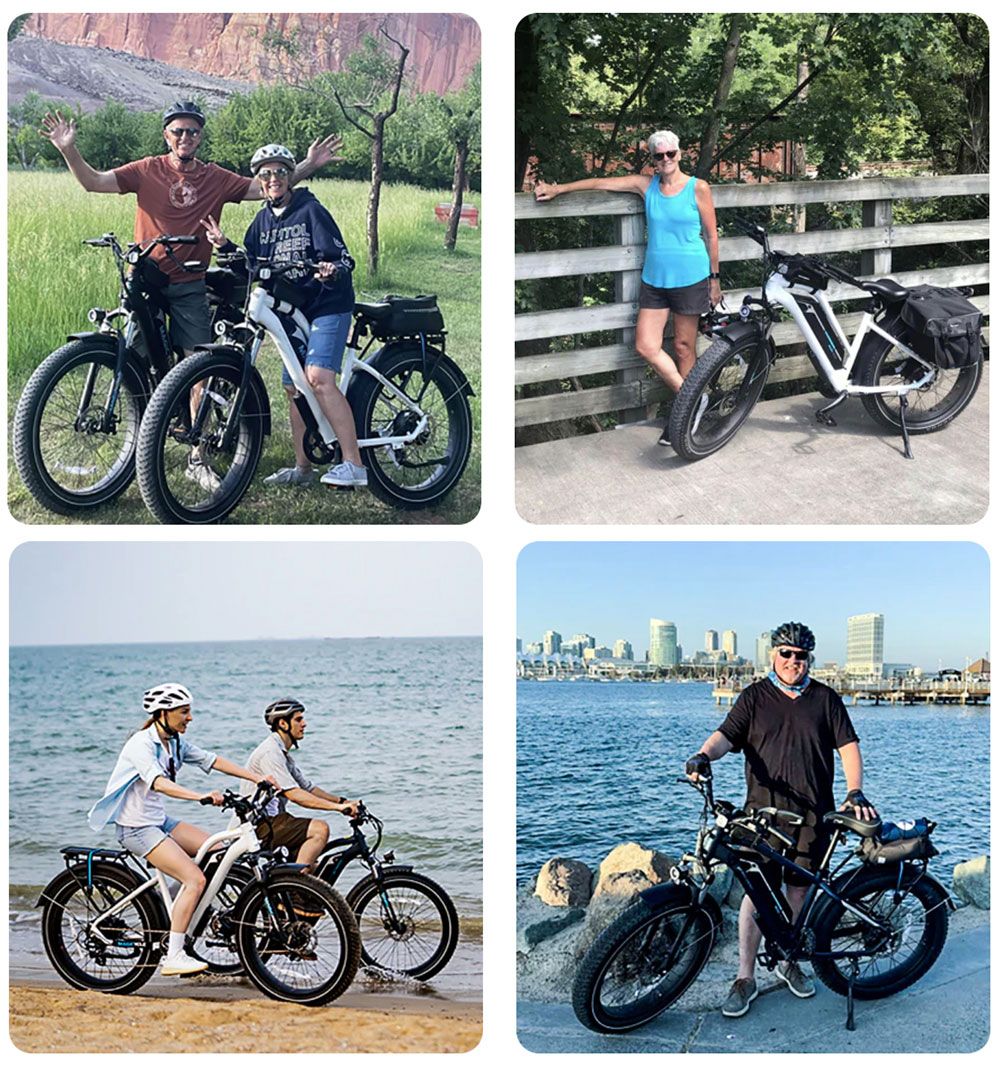 Magicycle Cruiser Pro Step-over Electric Bike, 750W Motor, 52V 20Ah Battery, 26*4 inch Fat Tires, 28mph Max Speed, 100 Miles Range, Hydraulic Disc Brake, Hydraulic Suspension Front Fork, Shimano 7 speed - Blue