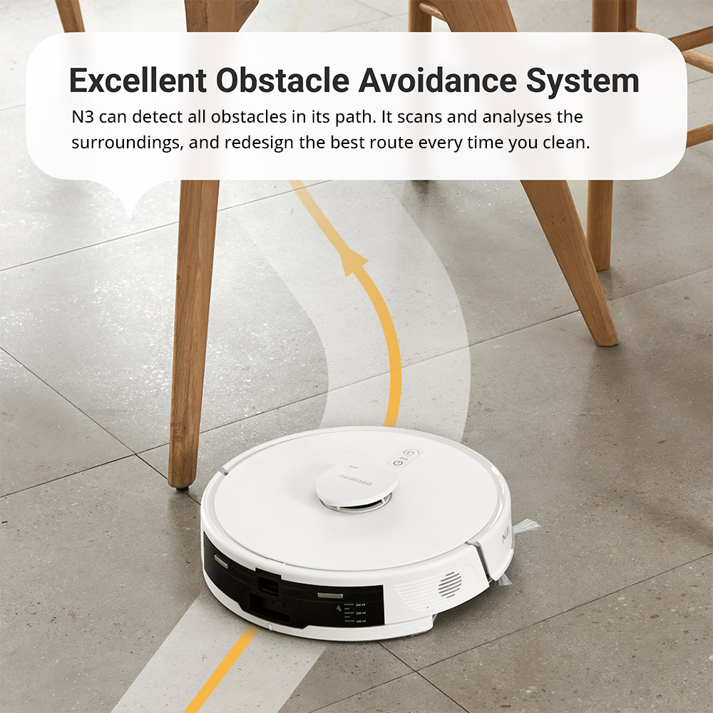 Neakasa NoMo N3 Robot Vacuum Cleaner with Self-Emptying Station, 4000Pa Suction, LDS + SLAM Navigation, 2.5L Dustbin