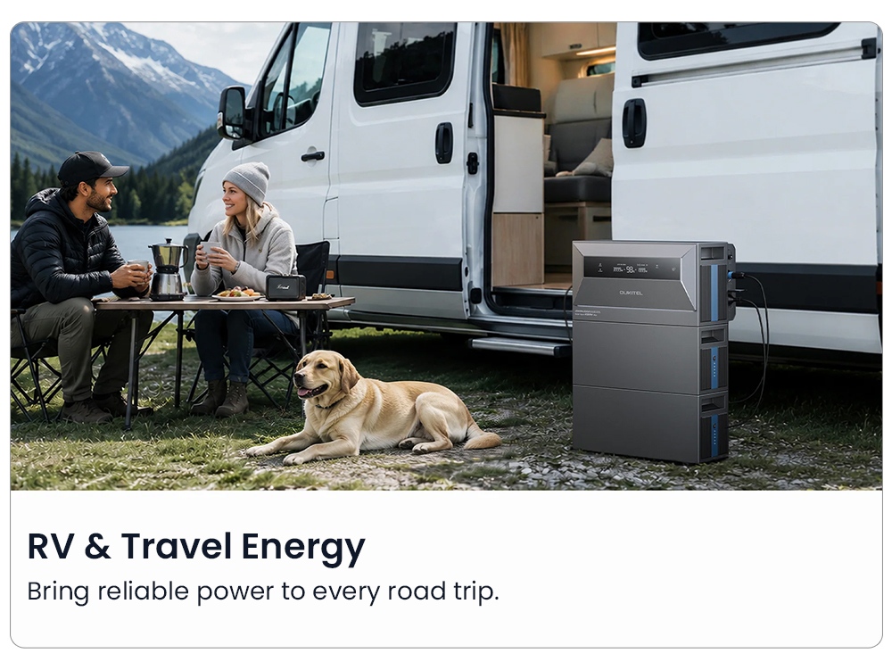 OUKITEL EP2500 Hordozhat&oacute; Erőmű, 2500W Kimenet, 2048Wh LiFePO4 Akkumul&aacute;tor, 4000W Napelem Bemenet, 4 MPPT, 2500W H&aacute;l&oacute;zatra Csatlakoztathat&oacute; Kimenet, 3000W Bypass Kimenet, 16.384kWh, 16.384kWh IPacőv&iacute;thető,4kWh B+5+