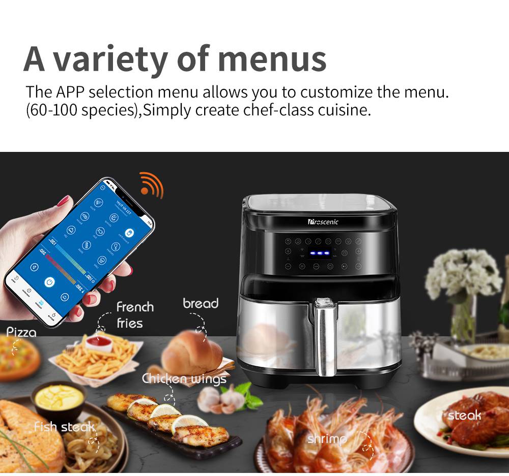 Refurbished Proscenic T21 Smart Air Fryer, App & Alexa Control, XL 5.8QT, 1700W Electric Oven & Oilless Cooker