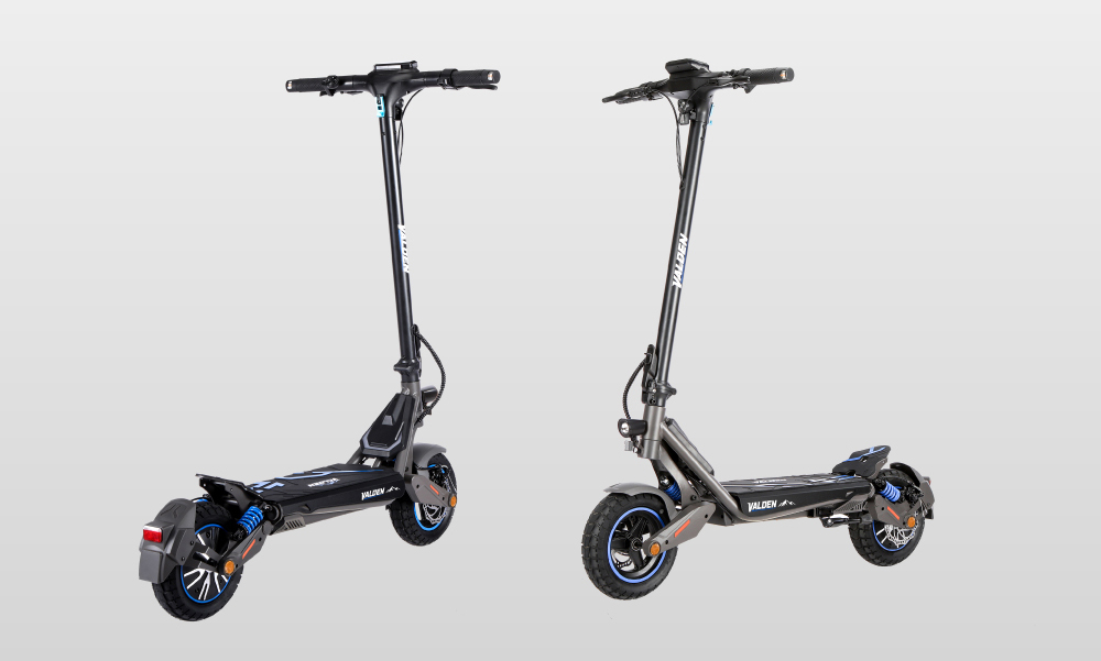 VALDEN N07 Faltbarer Elektroroller, 250W-Motor, 48V-15Ah-Akku, 60 km Reichweite, 25 km/h H&ouml;chstgeschwindigkeit, 10-Zoll-Reifen, Vorder- und Hinterradfederung, Doppelscheibenbremsen, Schutzart IPX5, 120 kg Zuladung