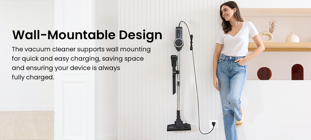 Vactidy C6 Corded Vacuum Cleaner, 18kPa Powerful Suction, 800ml Dust Box, with 7m Cable, 600W Motor, HEPA Filter, Anti-Overheating/Anti-scalding - EU Plug