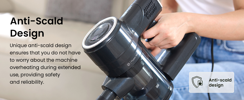 Vactidy C6 Corded Vacuum Cleaner, 18kPa Powerful Suction, 800ml Dust Box, with 7m Cable, 600W Motor, HEPA Filter, Anti-Overheating/Anti-scalding - EU Plug