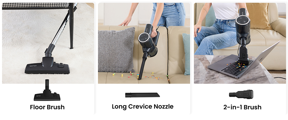 Vactidy C6 Corded Vacuum Cleaner, 18kPa Powerful Suction, 800ml Dust Box, with 7m Cable, 600W Motor, HEPA Filter, Anti-Overheating/Anti-scalding - EU Plug