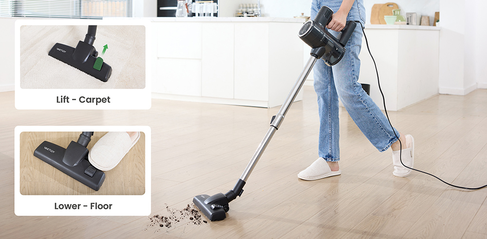 Vactidy C6 Corded Vacuum Cleaner, 18kPa Powerful Suction, 800ml Dust Box, with 7m Cable, 600W Motor, HEPA Filter, Anti-Overheating/Anti-scalding - EU Plug