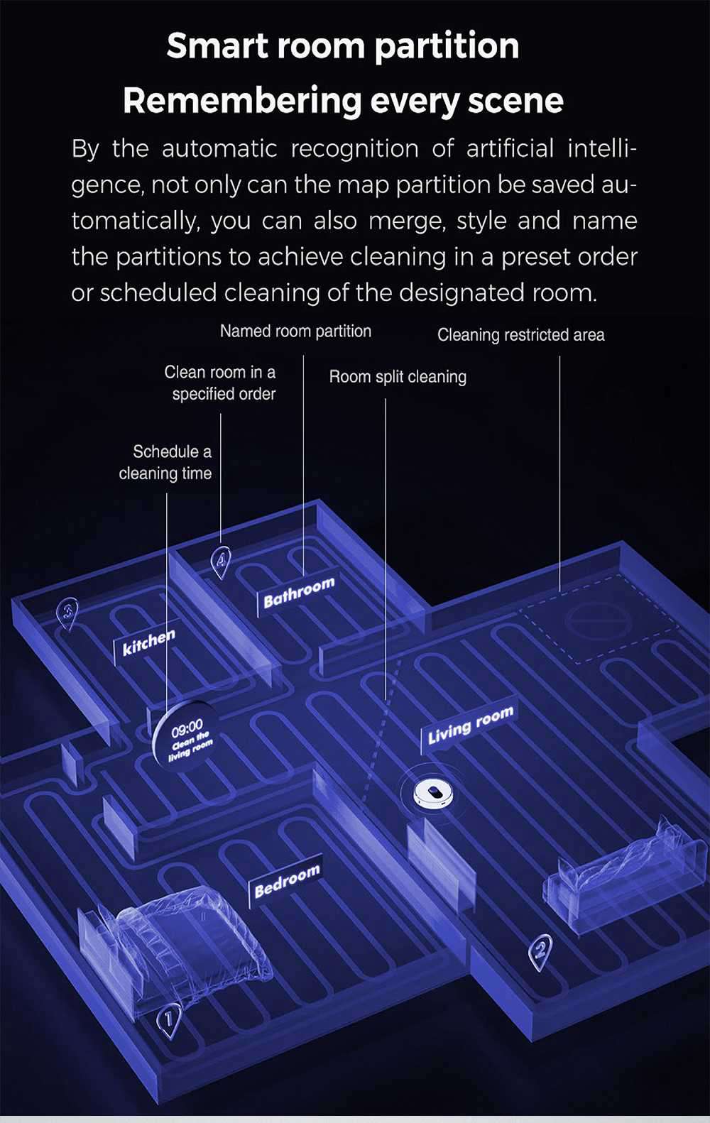 Roidmi EVE Plus Robot Vacuum Cleaner and Mop Cleaner with Clean Base Smart screen MIJIA APP 5200mAh Battery