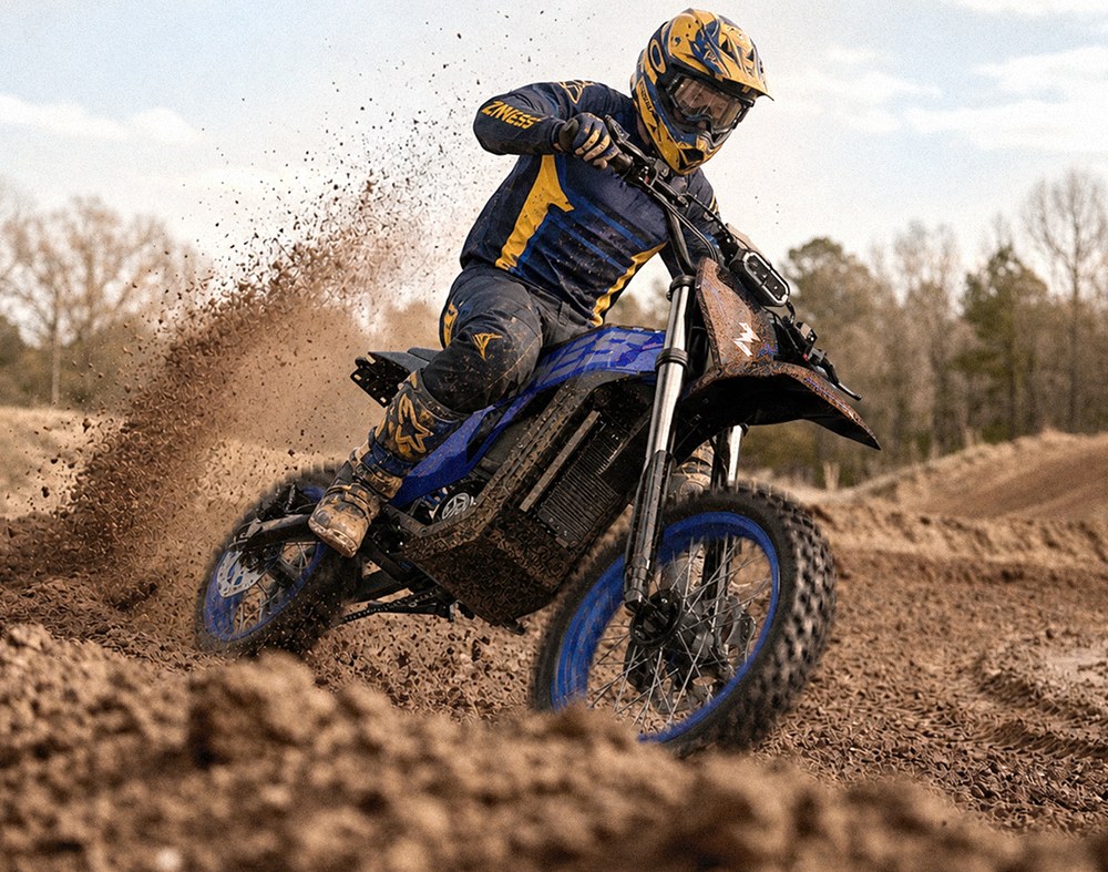ZAWES GT1 Elektrisches Dirtbike, 5400-W-Motor, 60-V-28-Ah-Akku, 80 km/h H&ouml;chstgeschwindigkeit, 90 km maximale Reichweite, 280 Nm maximales Drehmoment, 35&deg; Steigf&auml;higkeit, 160 kg maximale Zuladung, Vollfederung, hydraulische Scheibenbremsen