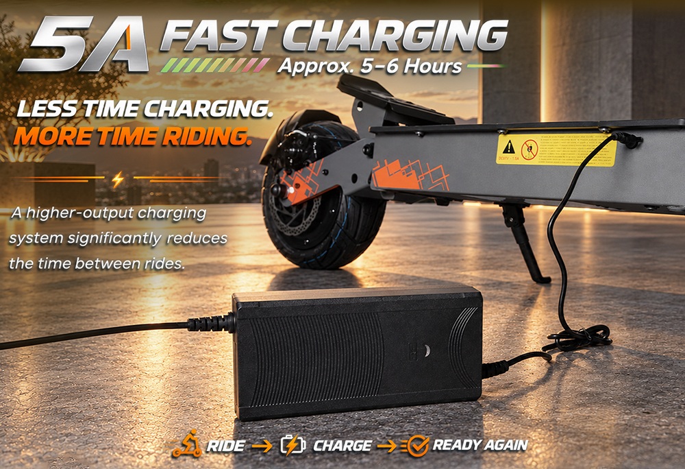 KuKirin G4 Ultra Elektroroller, Doppelte 1200W Motoren, 60V 20Ah 1200Wh Akku, 70km/h Höchstgeschwindigkeit, 80km Reichweite, 11-Zoll Schlauchlose Reifen, Vorder- und Hinterradfederung, 160mm Scheibenbremsen, 5A Schnellladung