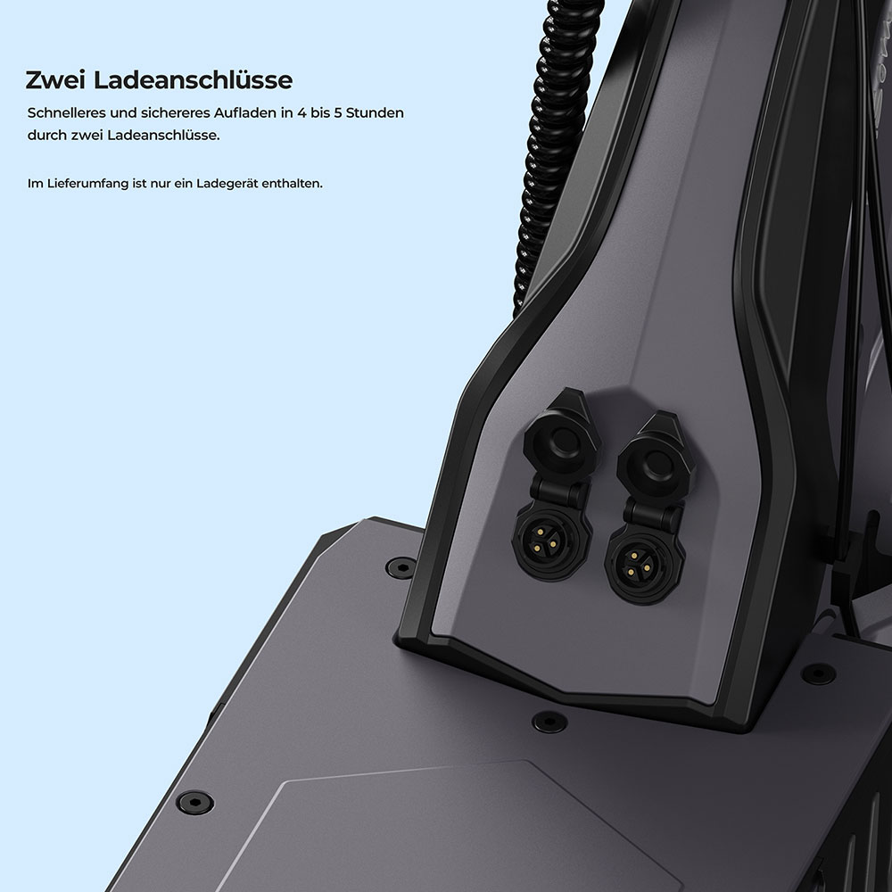 Ausom L2 Elektroroller, 800W Motor, 1104W Spitzenleistung, 70km Reichweite, 45km/h H&ouml;chstgeschwindigkeit, 48V 15,6Ah Batterie, 10&times;3