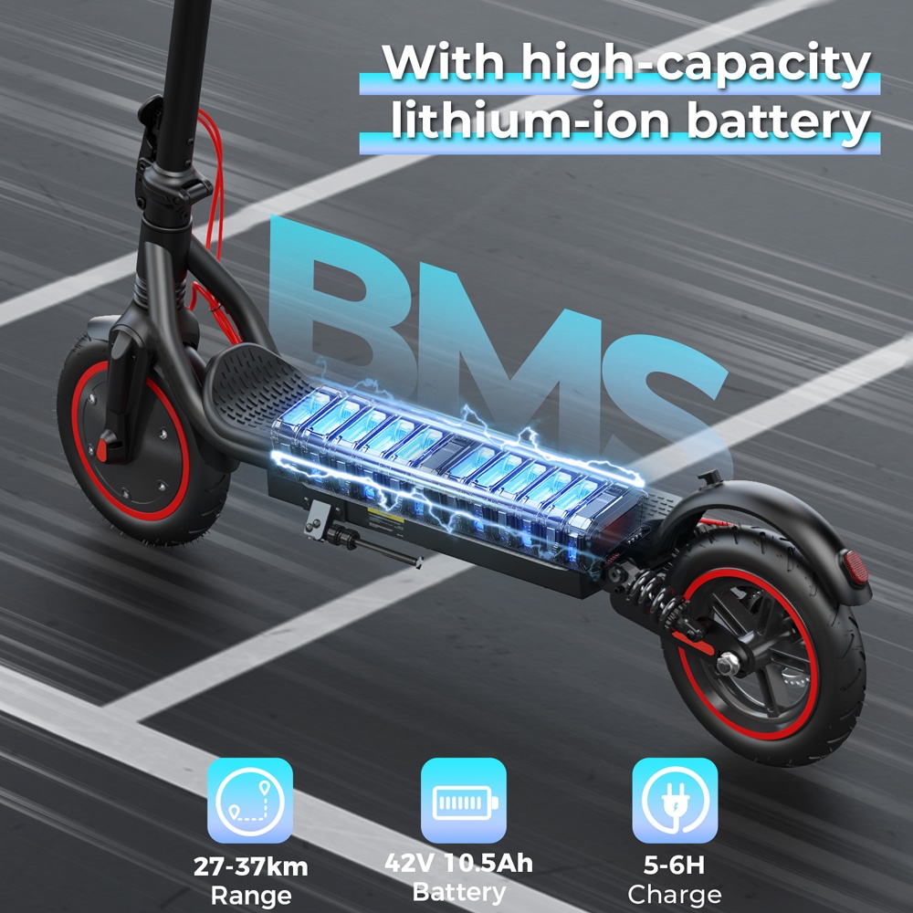 W7 Elektromos Roller, 650 W-os Motor, 42 V 10,5 Ah Akkumul&aacute;tor, 8,5 h&uuml;velykes Felf&uacute;jhat&oacute; Ker&eacute;kp&aacute;r, 35 km/h Max. Sebess&eacute;g, 30 km Hat&oacute;t&aacute;vols&aacute;g, T&aacute;rcsaf&eacute;k, Dupla Leng&eacute;scsillap&iacute;t&aacute;s, Alkalmaz&aacute;svez&eacute;rl&eacute;s