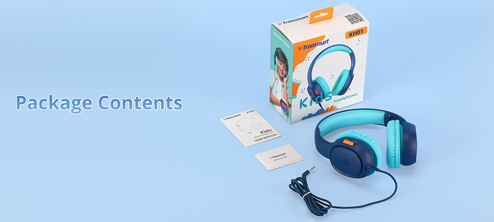 Tronsmart KH01 2-Pack Wired Kids Headphones, 85dB/93dB Volume Limit, 3.5mm Audio Jack, Foldable Design, Soft Earpads, Durable Nylon-Braided Cable, Lightweight, Wide Compatibility - Blue & Pink