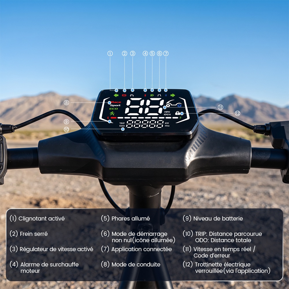 iScooter i10M Trottinette Électrique, Moteur 1200 W en Pointe, Vitesse Max. 45 km/h, Batterie 48 V 10,4 Ah, Autonomie 40 km+, Pneus Tout-Terrain 11", Double Suspension, Triple Freinage, Contrôle par Application, Pliage Rapide