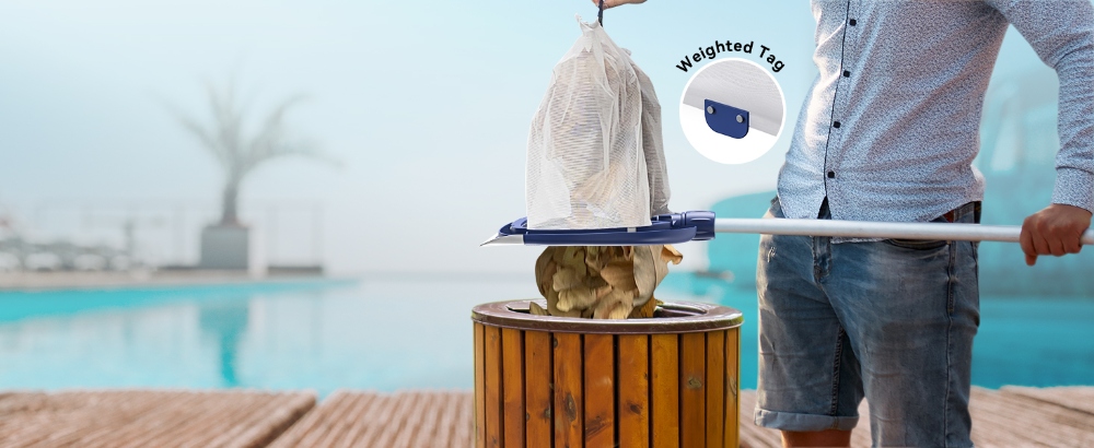 Refurbished Ainkter 18' Pool Net Skimmer, Replaceable Heavy-Duty Mesh, Fast Debris Removal, for Above-Ground & In-Ground Pools