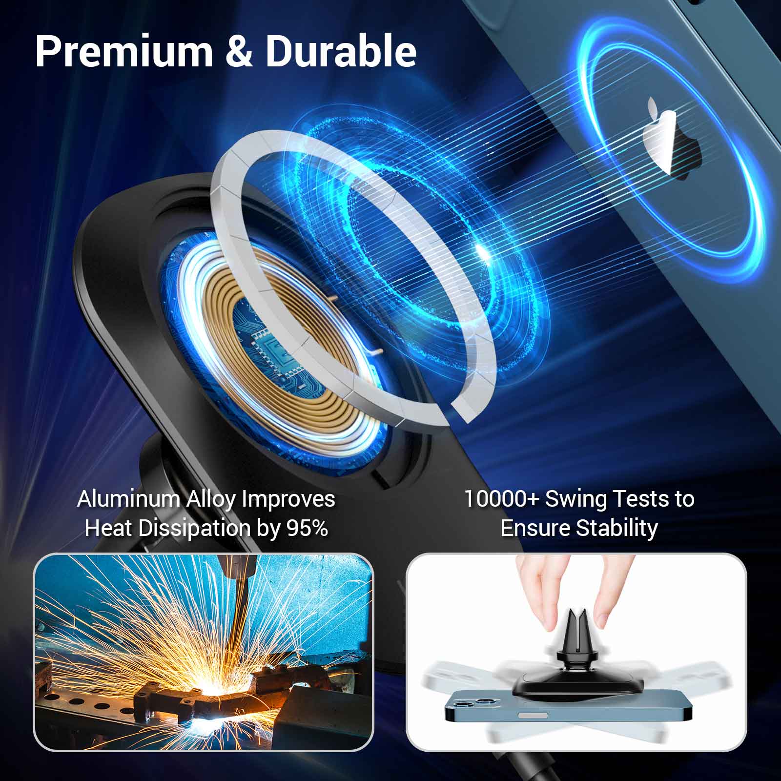 Refurbished HINOVO MC1-2 15W Magnetic Wireless Car charger